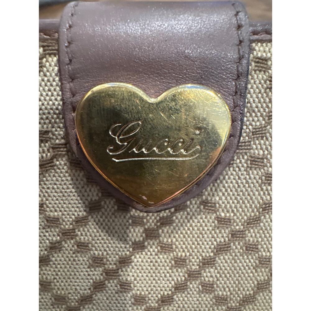 Gucci Diamanté Canvas Heart Wallet - Picture 3 of 11